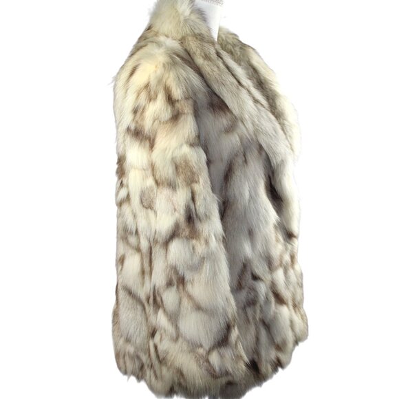 Natural Finland Saga Blue Fox Section Jacket with Shawl Collar, Medium - Picture 6 of 9